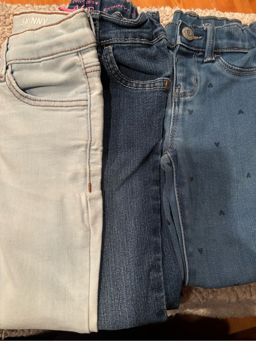 Kids Skinny Jeans Trio - Light Blue, Dark Blue & Medium Blue